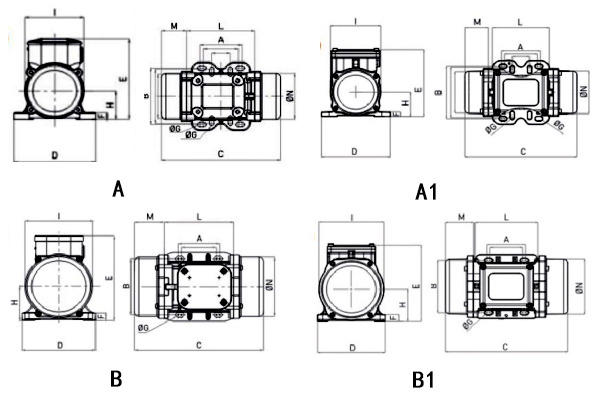 普田振動(dòng)電機(jī)尺寸圖 普田振動(dòng)電機(jī)尺寸圖