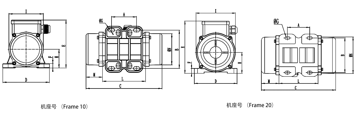 普田防爆振動(dòng)電機(jī)尺寸