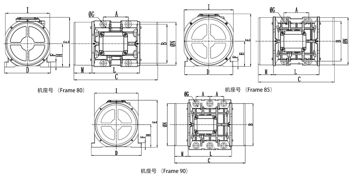 防爆振動(dòng)電機(jī)尺寸
